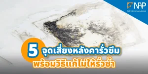 คราบน้ำบนฝ้าจากปัญหาหลังคารั่วซึม